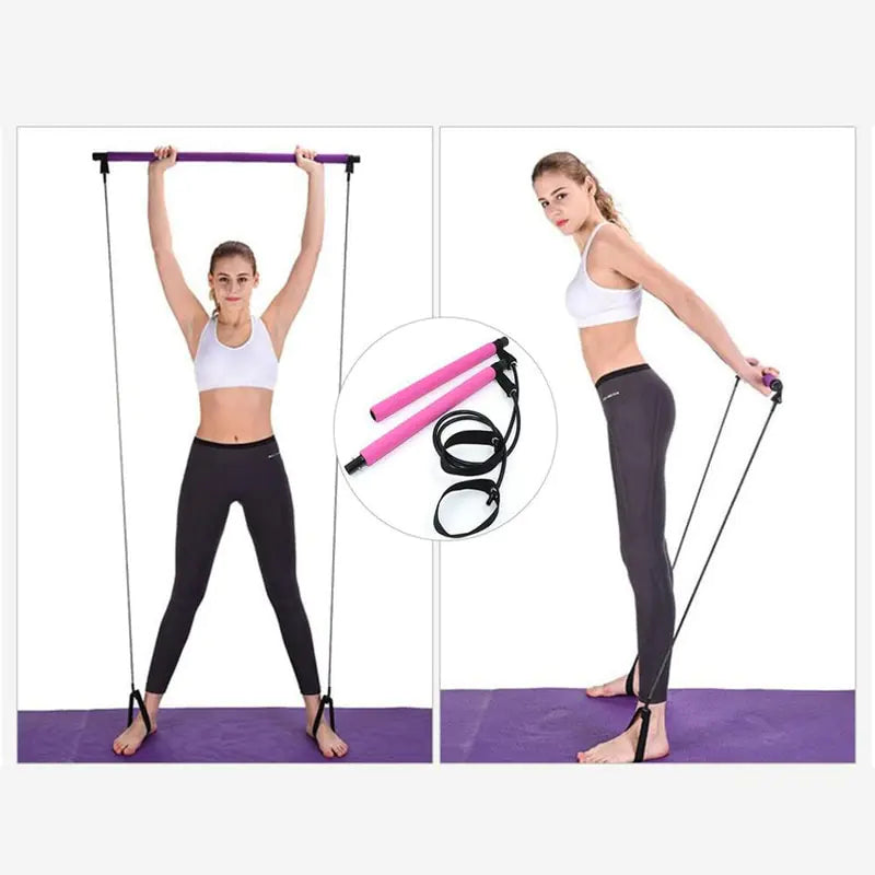 Portable Pilates Bar and Resistance Band Set