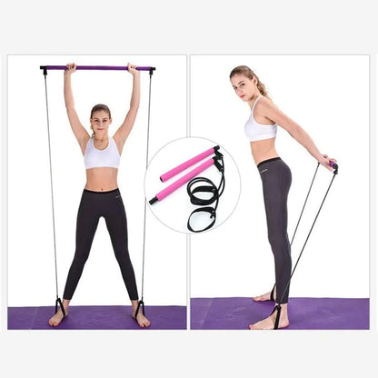 Portable Pilates Bar and Resistance Band Set