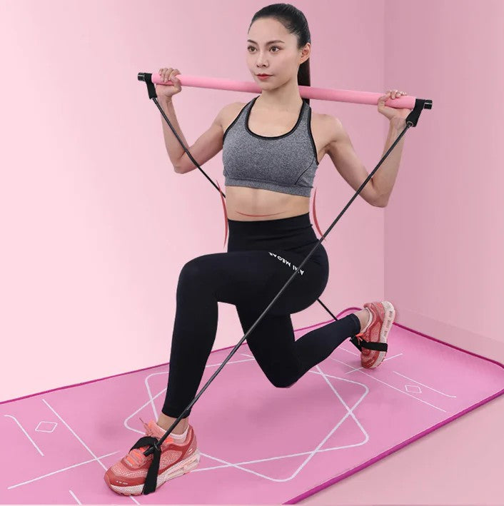 Portable Pilates Bar and Resistance Band Set