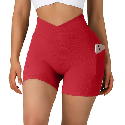 Sports Shorts Women High Waist Workout Seamless Fitness Yoga Shorts